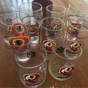 Vintage Washington Redskins NFL Super Bowl XXVI 26 Glass Cups set of 9